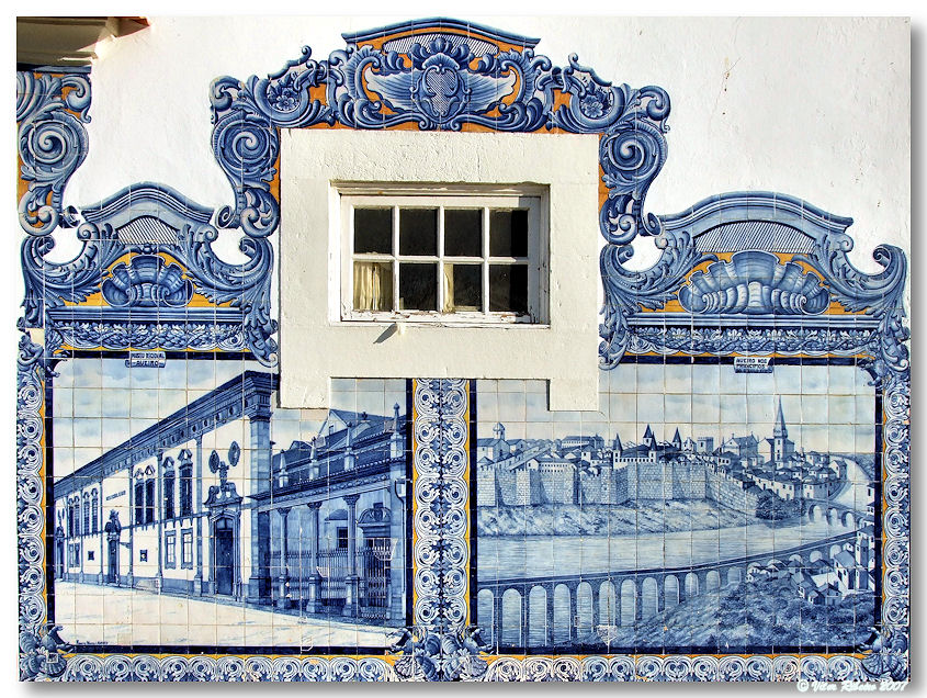 Azulejos en la Fábrica da Fonte Nova (1916), en la estación dos Caminhos-de-Ferro. © Vítor Ribeiro.